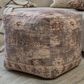 LR Home 18" Square Floral Pouf in Taupe, , large