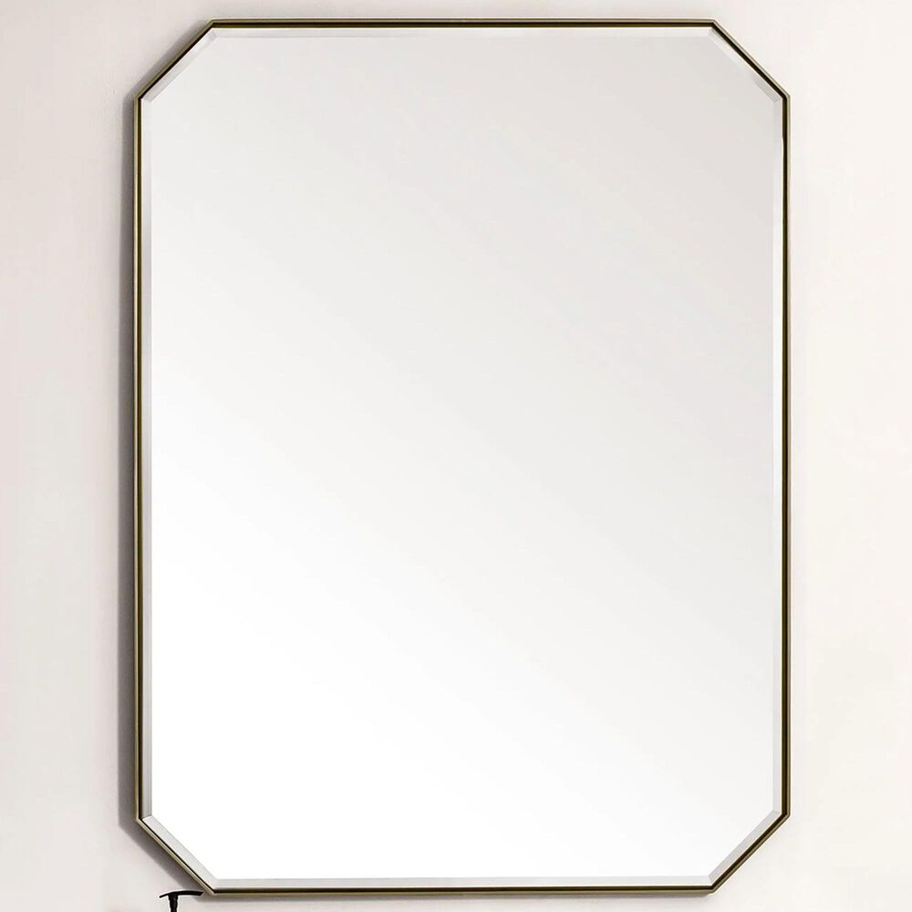 James Martin Vanities Rohe 30" Octagonal Mirror in Champagne Brass, , large
