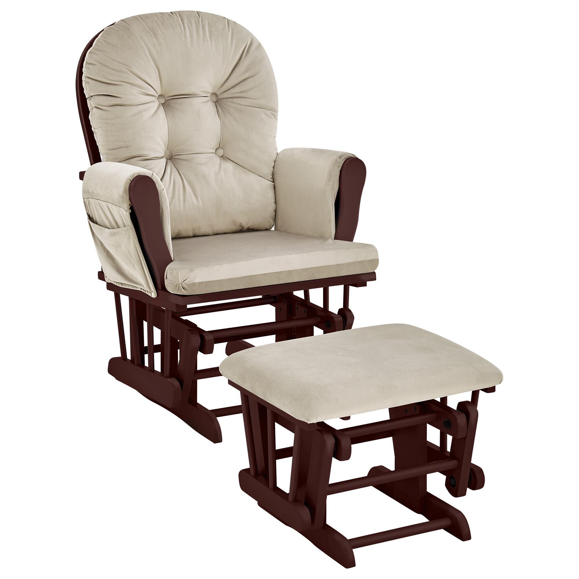Oversized glider outlet with ottoman