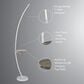Lite Source Monita LED Shelf Floor Lamp with Wireless Charging + USB in Silver, , large