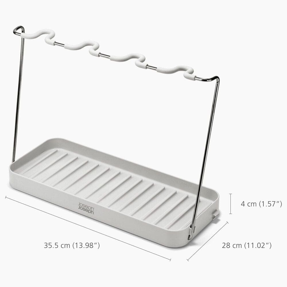 Joseph Joseph DrySmart Folding Wine Glass Drying Rack in Stone, , large