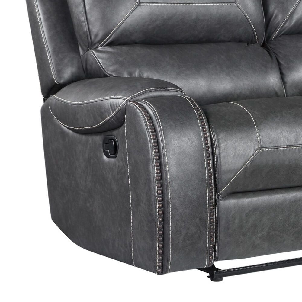 Crystal City Keily Manual Reclining Sofa with Dropdown Table in Dove Grey, , large