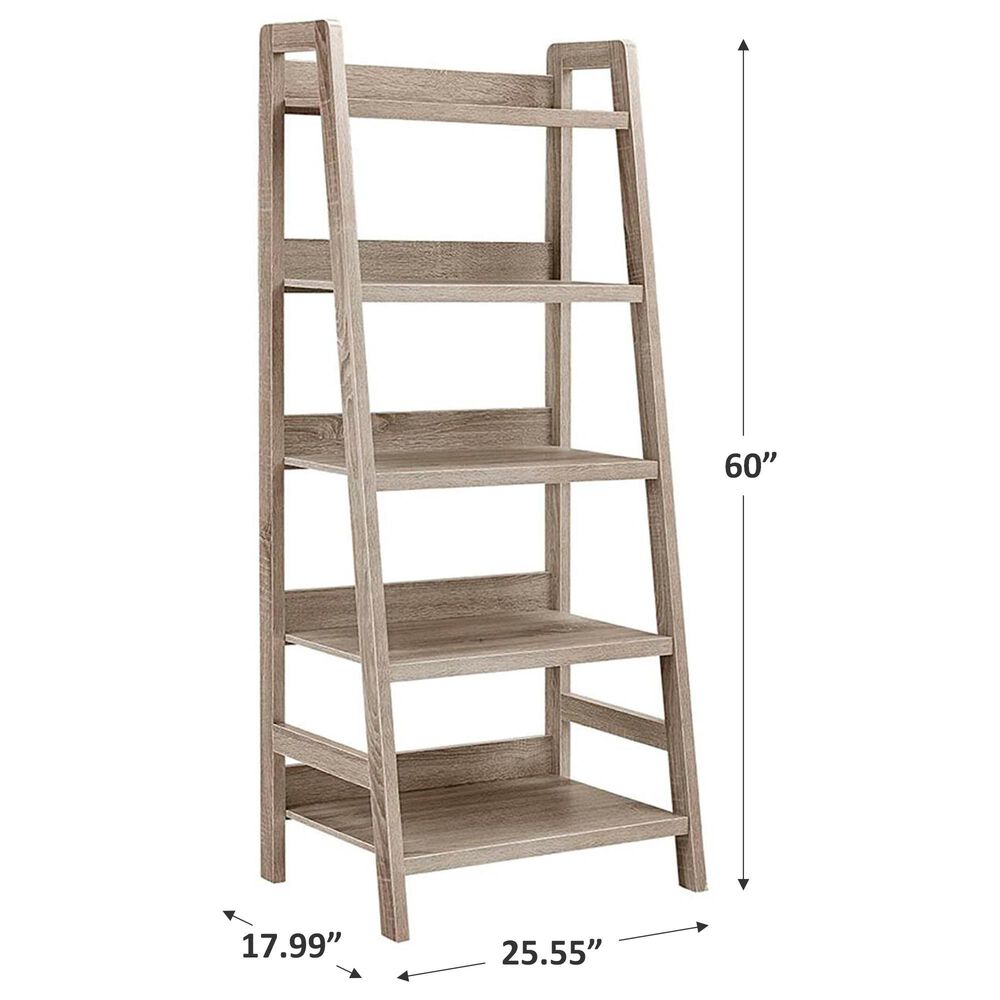 Linden Boulevard Tracey Ladder Bookcase in Gray, , large