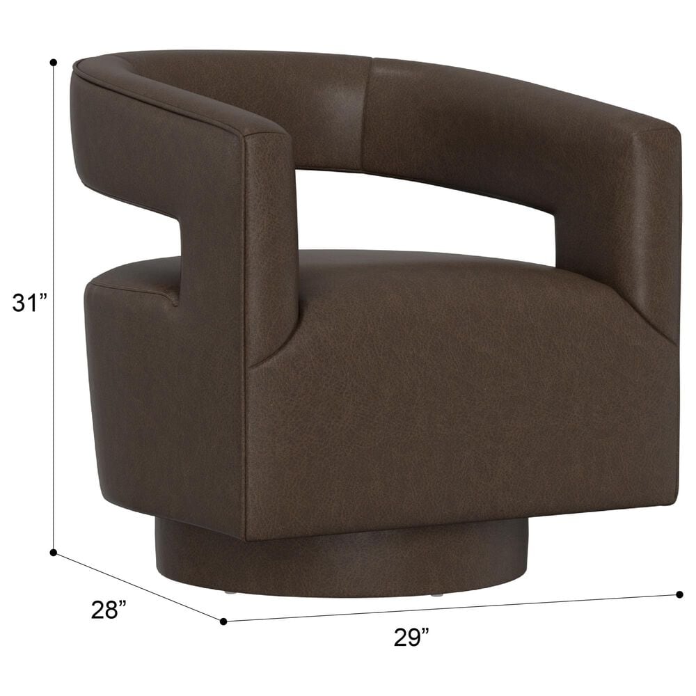 Golden Wave Furniture Brunco Swivel Chair in Dark Brown, , large