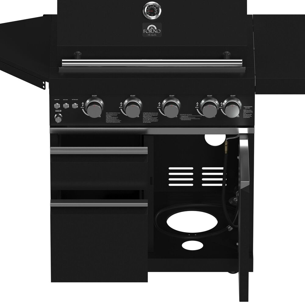Forno All'Aperto 2-Piece Outdoor Kitchen Grill Set with Bar and Beverage Center in Black, , large