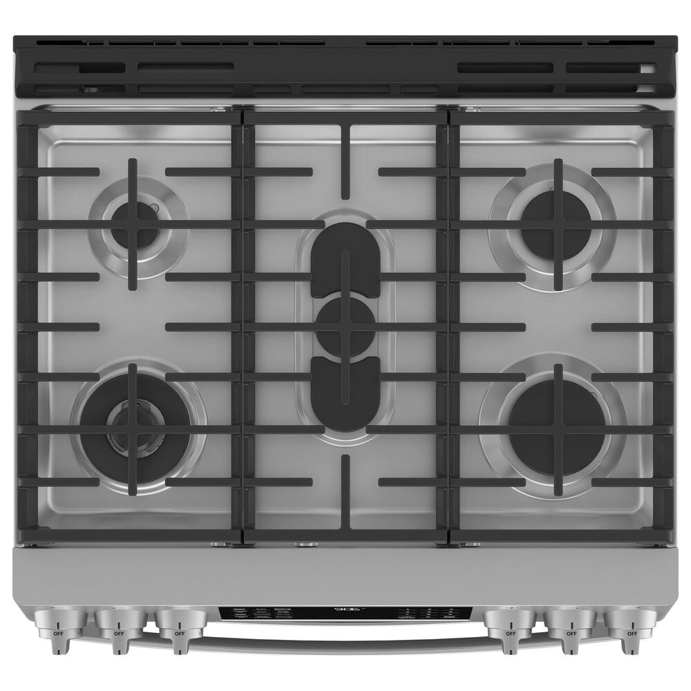 GE Profile 30&quot; Slide-In Front-Control Double Oven Range in Fingerprint Resistant Stainless Steel, , large