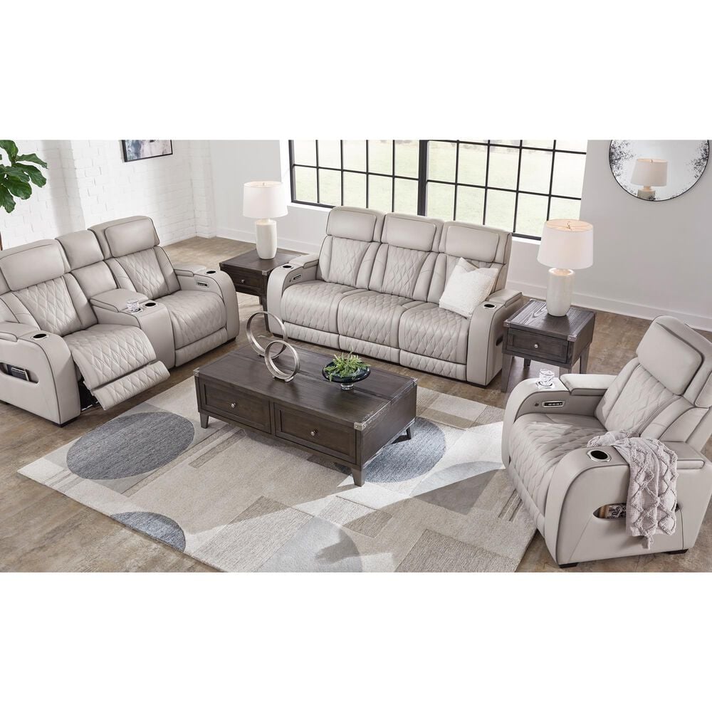 Ashley Boyington Power Reclining Sofa in Gray, , large