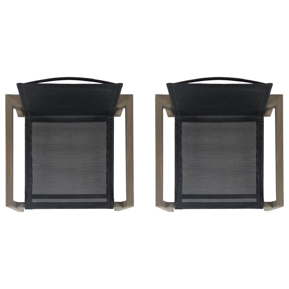Hearth and Haven Belfast Outdoor Dining Chair with Grey Frame in Black (Set of 2), , large