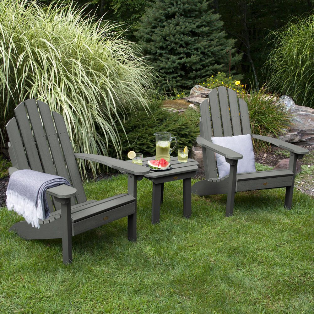 Highwood USA Classic Westport 3-Piece Adirondack Chair Set in Coastal Teak, , large