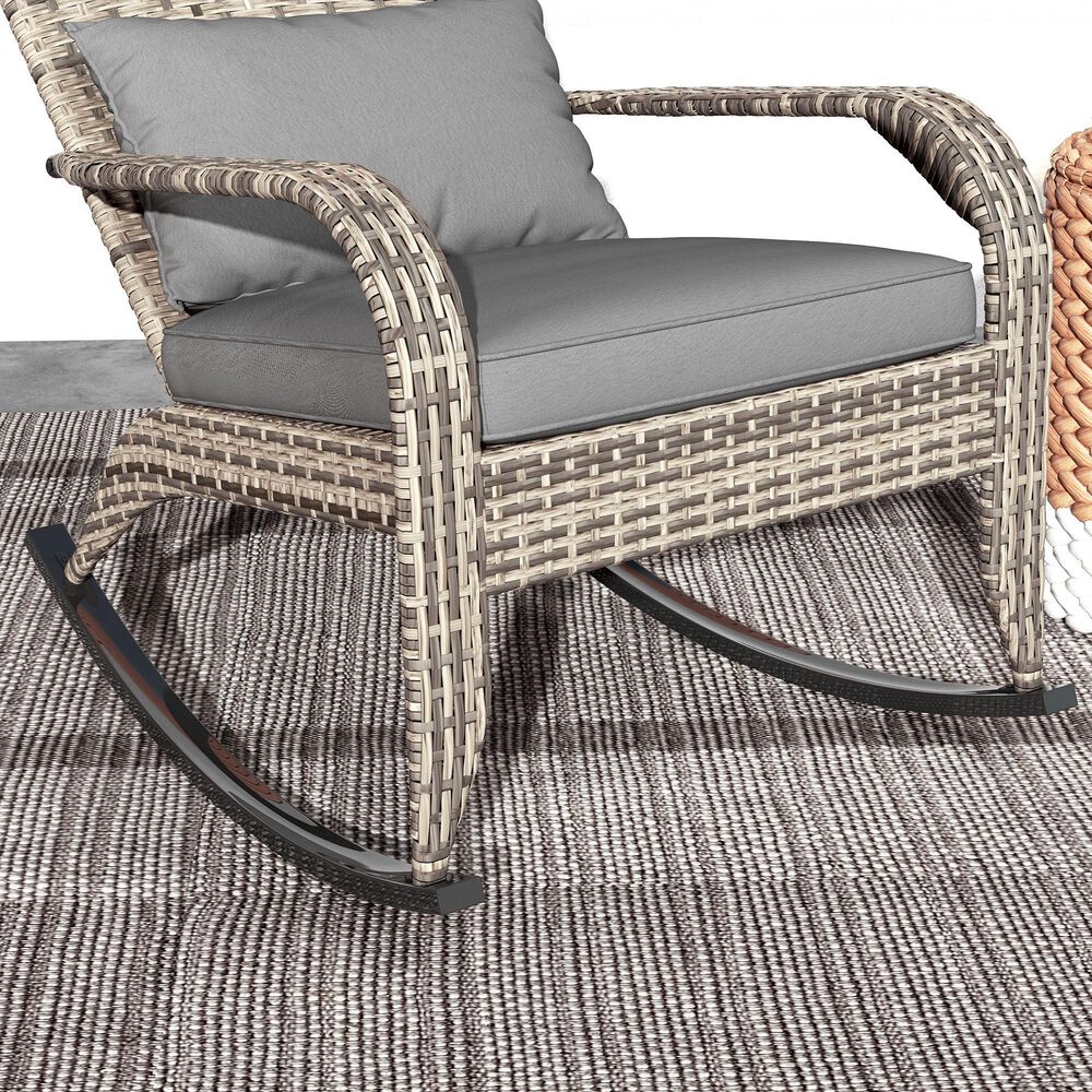 Hearth and Haven Outdoor Adirondack Rocking Chair in Gray, , large
