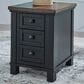 Ashley Wildenauer Chair Side End Table in Warm Satin Black and Brown, , large