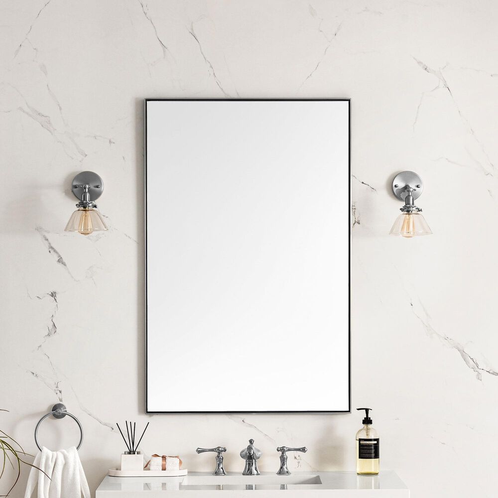 James Martin Rohe 26&quot; Rectangular Mirror in Satin Nickel, , large