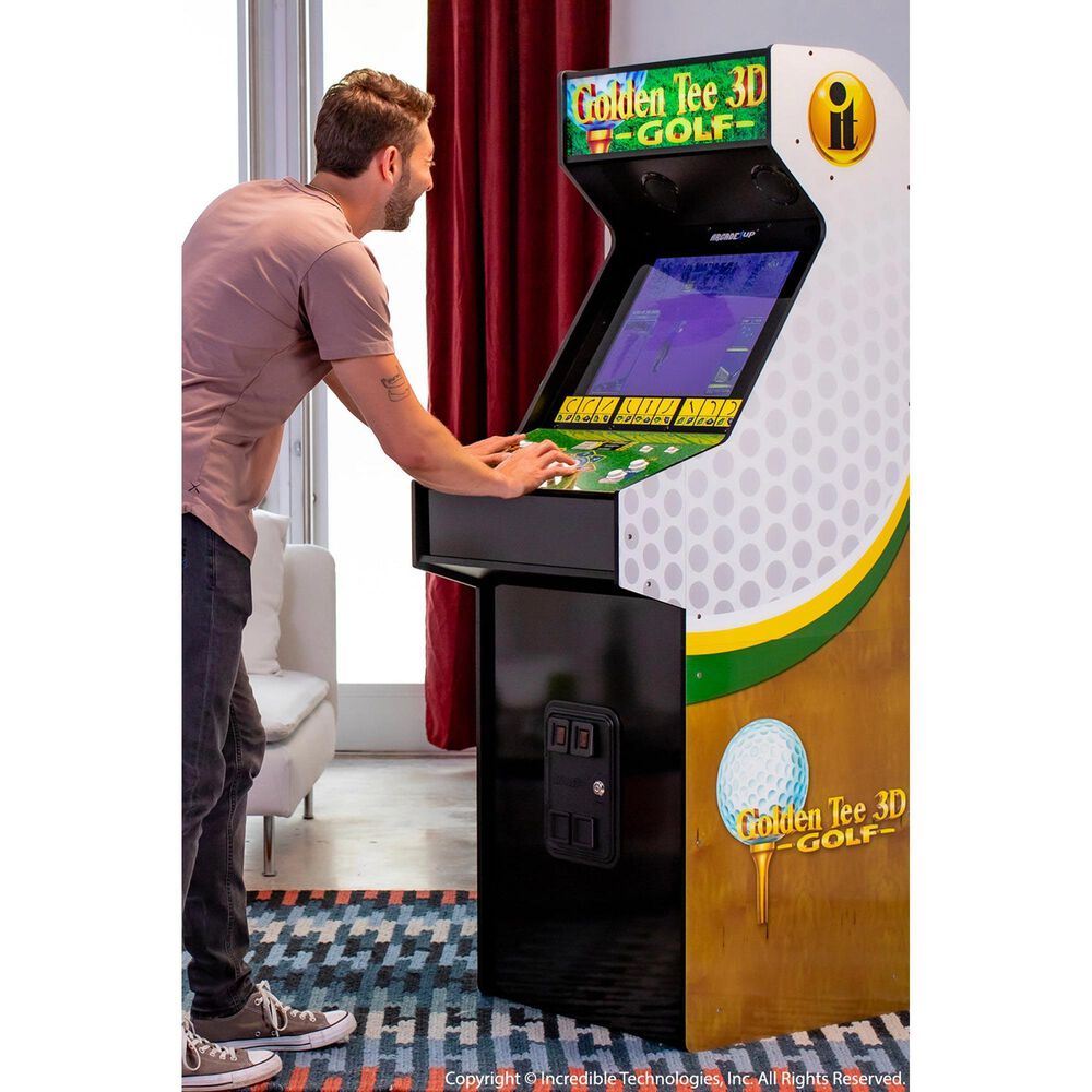 Arcade1up Golden Tee 3D Golf 19" Arcade Machine In Black And White NFM