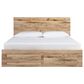 Ashley Hyanna Queen Panel Storage Bed with 1 Under Bed Storage Drawer in Tan Brown, , large