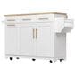 HOMLUX 59" Kitchen Island with 2 Pull Out Cabinet Organizers in White, , large