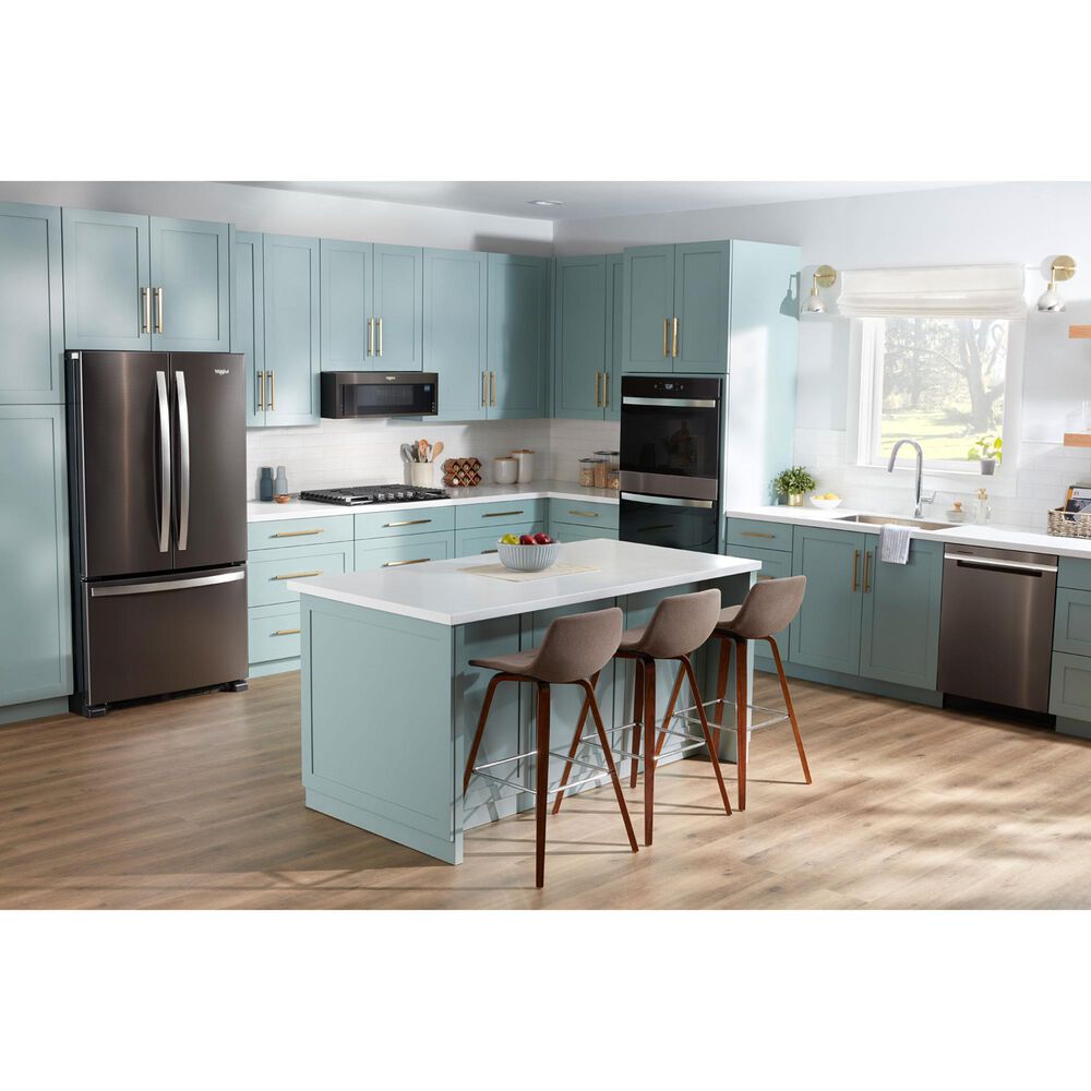 Whirlpool 1.1 Cu. Ft. 1000 watt Low Profile Microwave Hood Combination in Black, , large