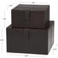 Maple and Jade 9.9" 2-Piece Handmade Storage Decorative Box Set in Dark Brown, , large