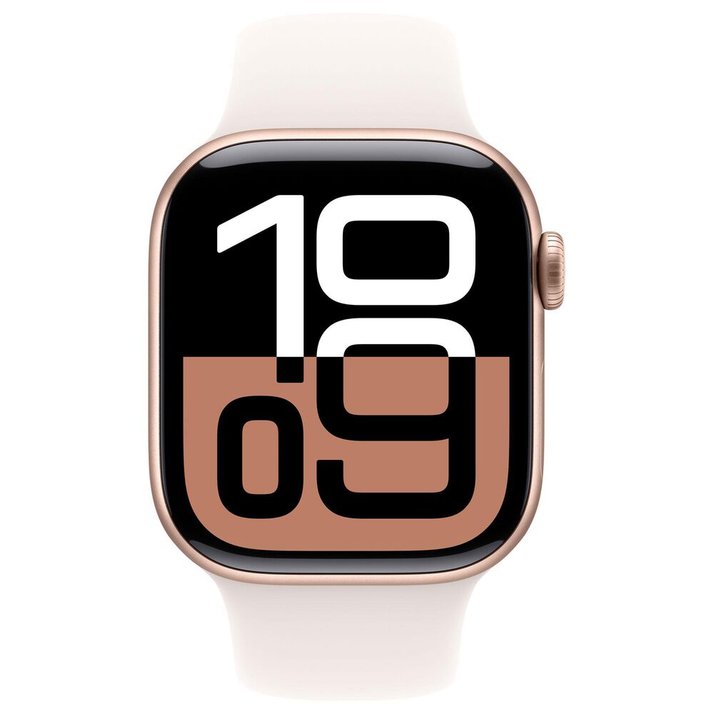 Apple Watch Series 10 GPS 42mm Rose Gold Aluminum Case with Light Blush Sport Band - M/L, , large
