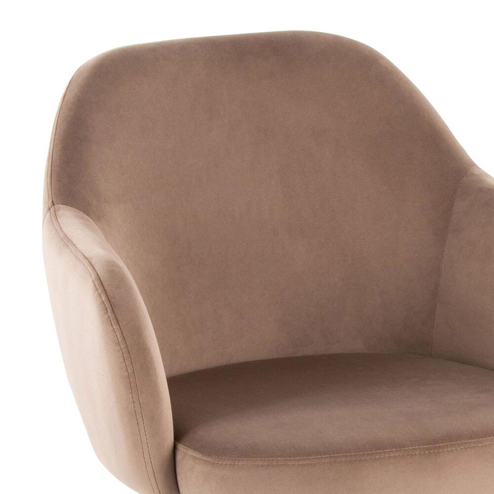 LumiSource Buena Swivel Accent Chair in Brown, , large