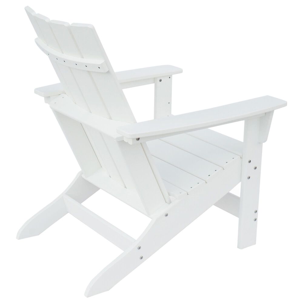 Hearth and Haven Encino Outdoor Plastic Adirondack Chair in White, , large