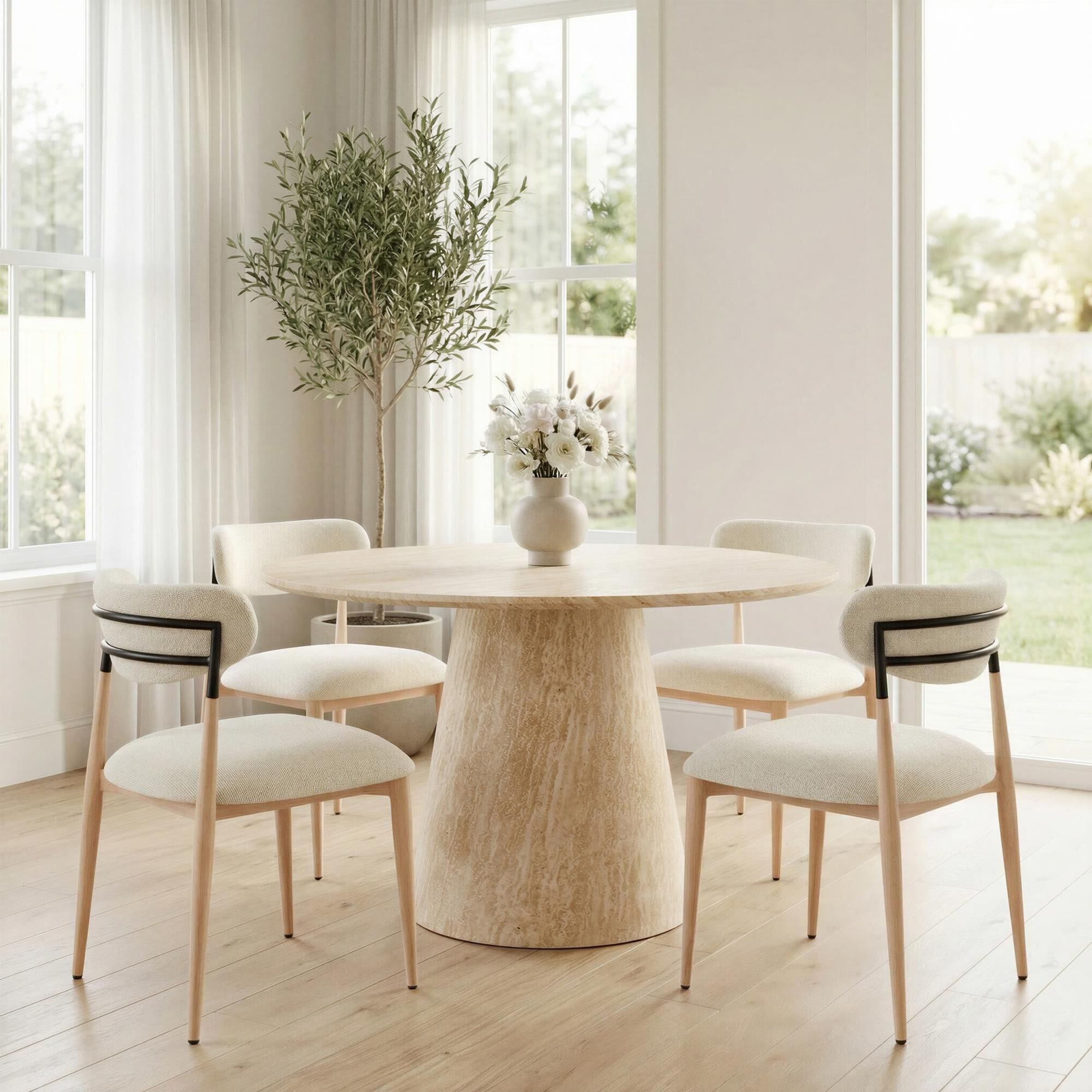 Zuo Modern Equinox Side Chair with Oyster Gray Cushion in Natural