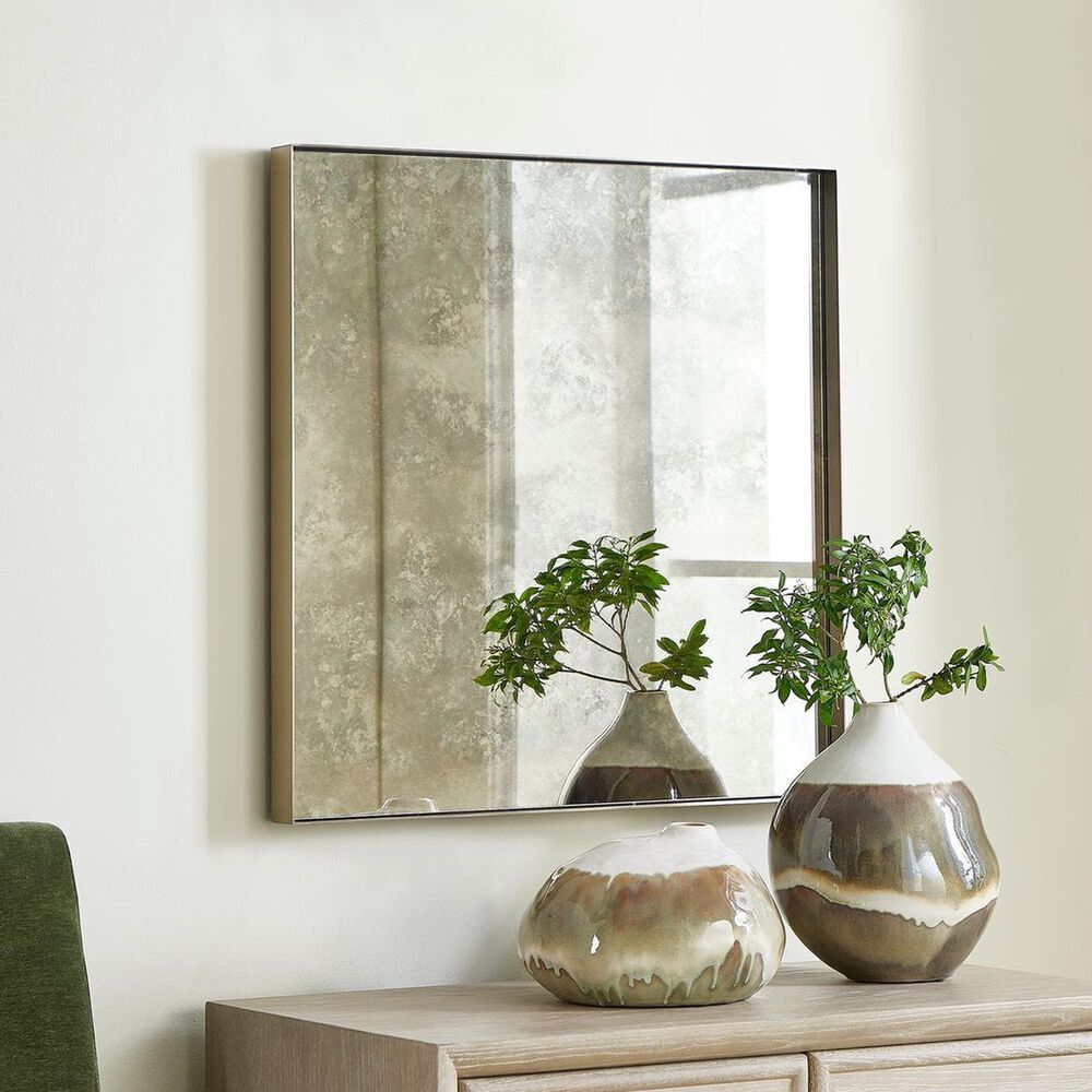 Uttermost Fredric Square Wall Mirror in Brushed Brass, , large