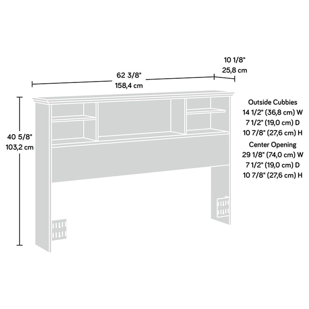 Sauder River Ranch Full/Queen Bookcase Headboard in Harvest Walnut, , large