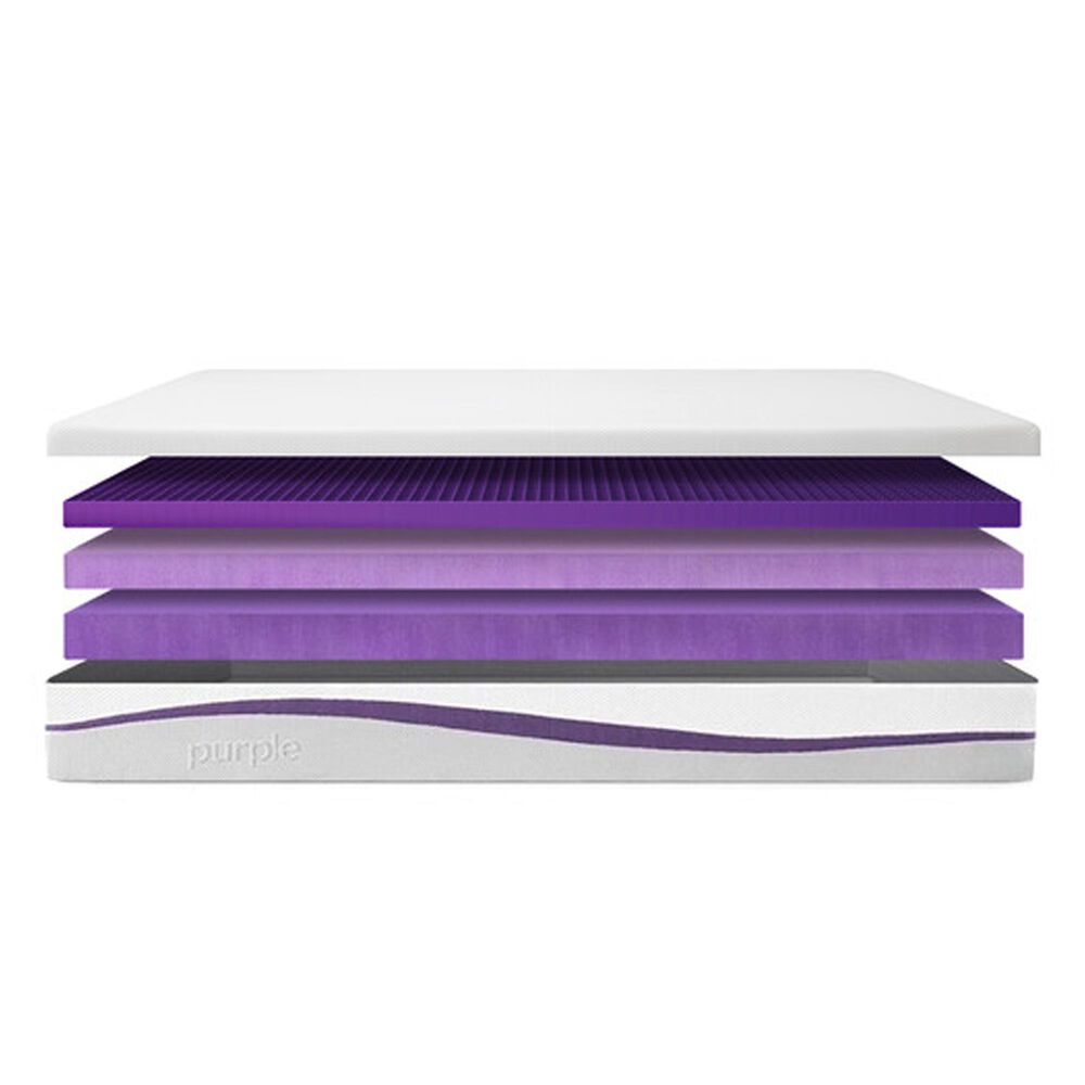Purple Plush Queen Mattress in a Box + 4-Piece Softstretch Sheets in Stormy Grey, , large