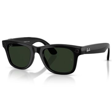 Rayban Glasses Wayfarer Gen 2 53mm Sunglasses with Clear and Graphite Green Transitions Lenses in Shiny Black, , large