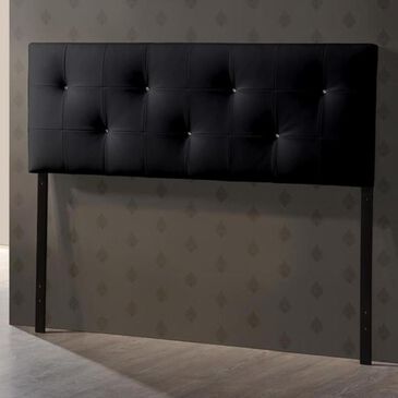 Baxton Studio Kirchem Upholstered Queen Headboard in Black, , large