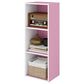 HOMLUX 3-Tier Bookcase with Decorative Open Shelves in White and Pink, , large