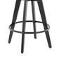 LumiSource Cosmo 26" Swivel Counter Stool with Grey Upholstery in Black (Set of 2), , large
