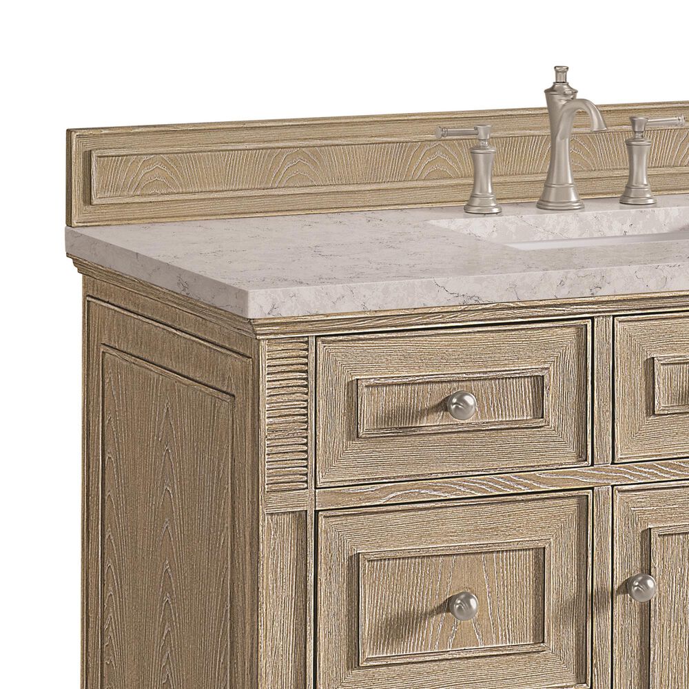 James Martin Vanities Lorelai 48&quot; Single Vanity in Whitewashed Oak with 3 cm Eternal Jasmine Pearl Quartz Top, , large