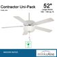 Minka-Aire Contractor Uni-Pack 52" Ceiling Fan with LED Light in White, , large