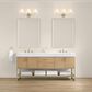 37B Mauri 72" Double Bathroom Vanity with Metal Base in Warm Oak with High-Profile 4" White Composite Stone Top, , large
