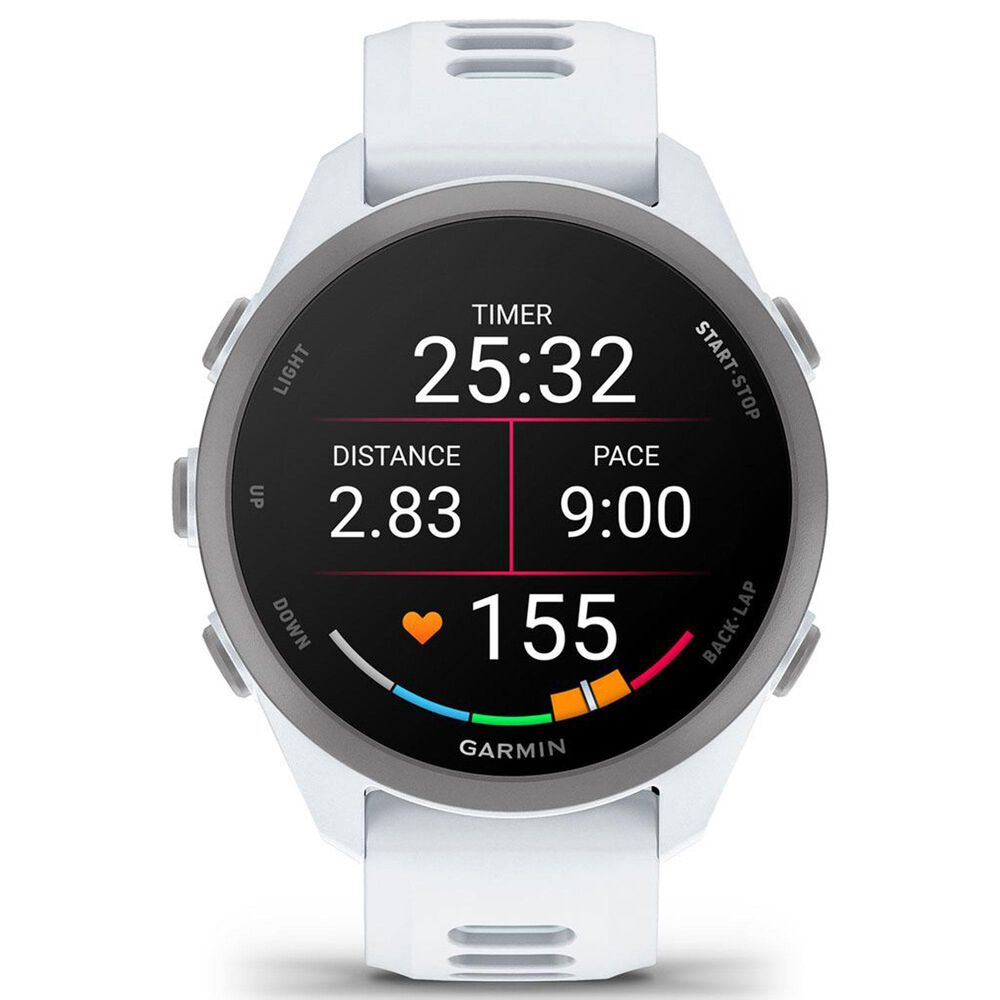 Garmin Forerunner 170 Smartwatch 42mm Whitestone Case with Whitestone and Cloud Blue Silicone Band, , large