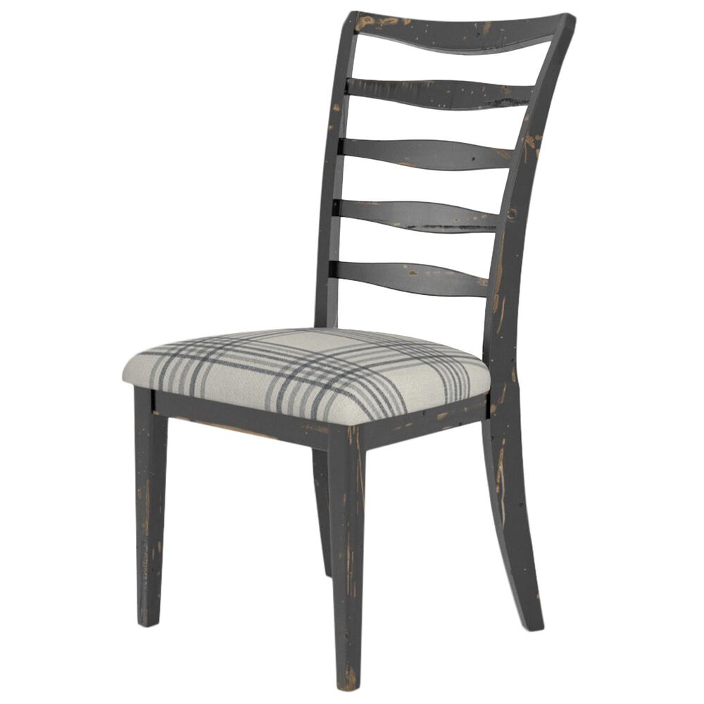 Declan Dining Champlain Plaid Side Chair in Distressed Black, , large