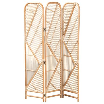 Baxton Studio Firenze Rattan Room Divider in Natural Brown, , large