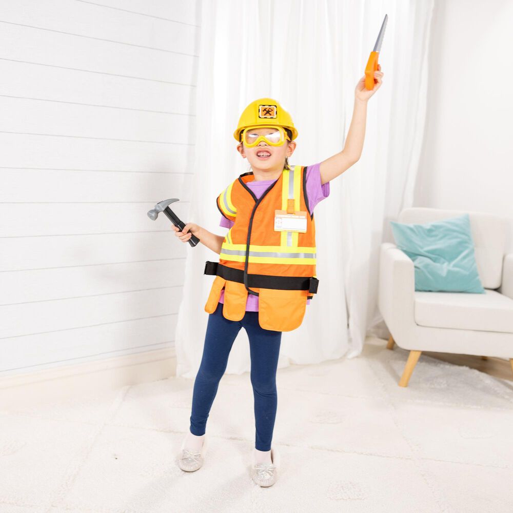 Melissa &amp; Doug Construction Worker Costume Role Play Set, , large
