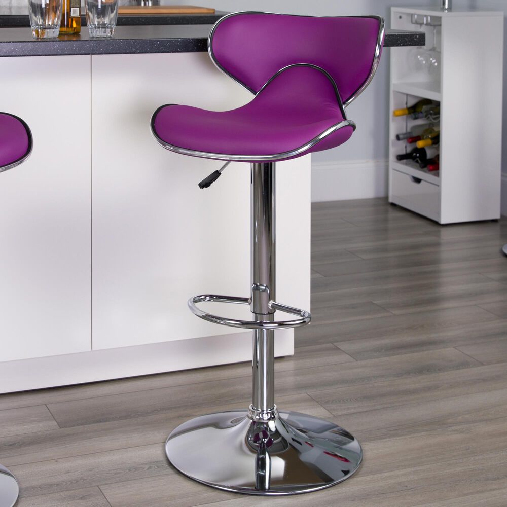 Flash Furniture Cozy Adjustable Barstool in Purple, , large
