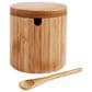 HIC Kitchen Salt Box with Lid and Spoon in Brown, , large