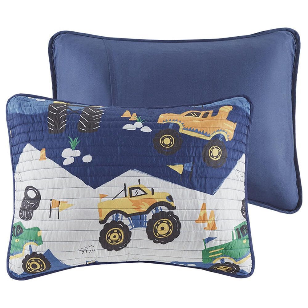 Hampton Park Nash 3-Piece Twin Reversible Quilt Set in Green, Orange, Blue and Grey, , large