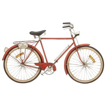 Maple and Jade 24" x 39" Bike Home Wall Decor with Seat and Handles in Silver, Black and Red, , large