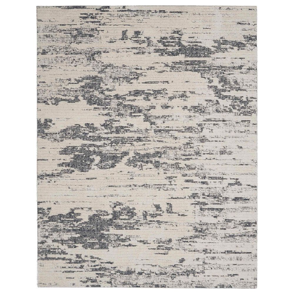Nourison Zermatt ZER03 9" x 12" Ivory and Blue Area Rug, , large