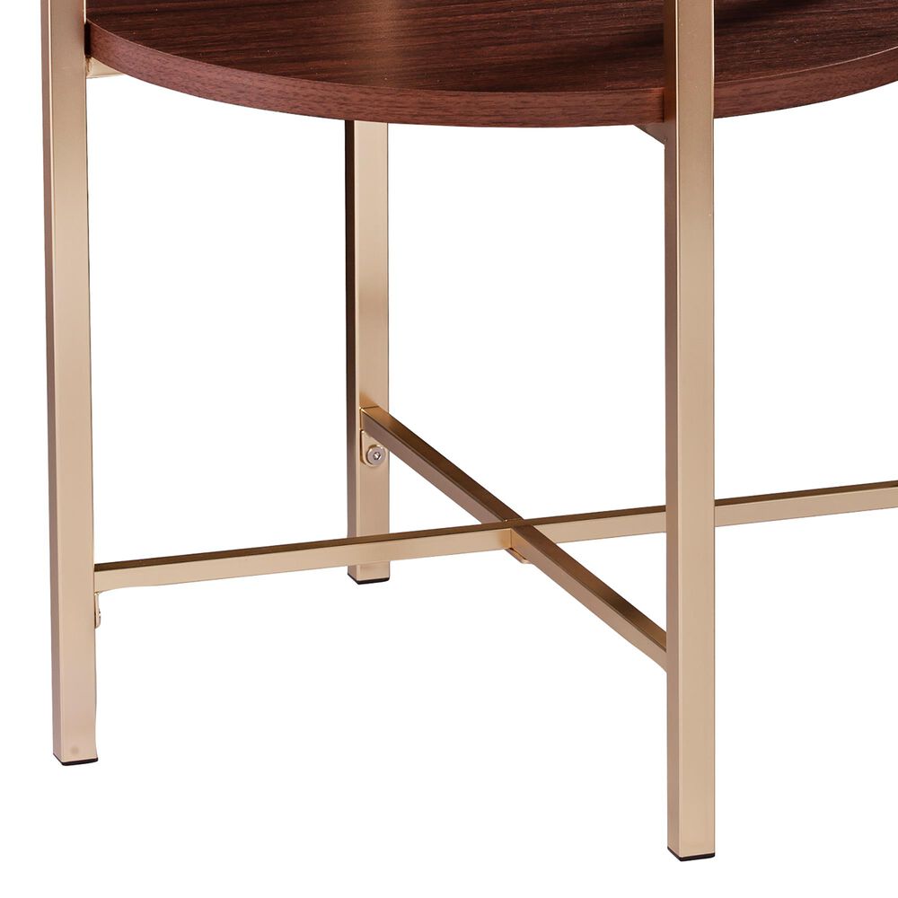Southern Enterprises Ardmillan End Table in Brass/Tobacco/White, , large