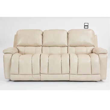 La-Z-Boy Greyson Leather Power Reclining Sofa with Power Headrest in Ice, , large