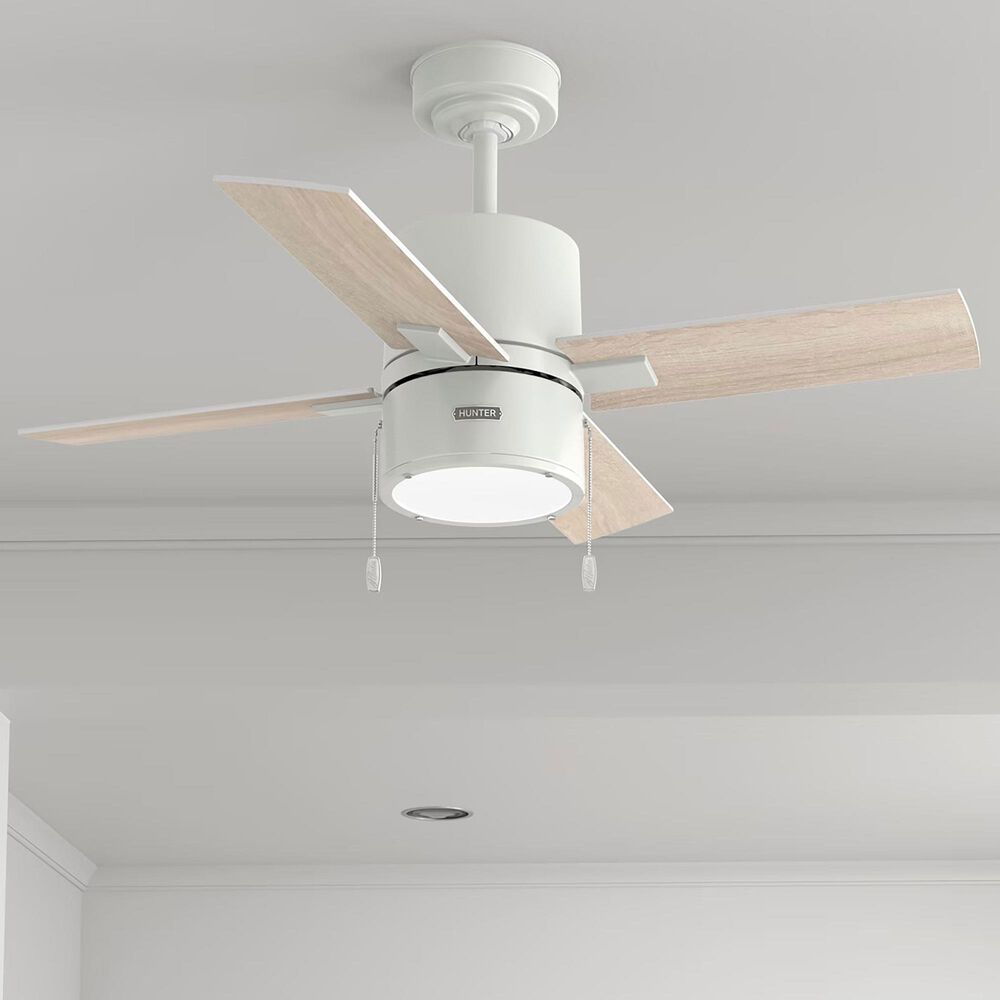 Hunter Beck 42&quot; Ceiling Fan with LED Lights in Fresh White, , large