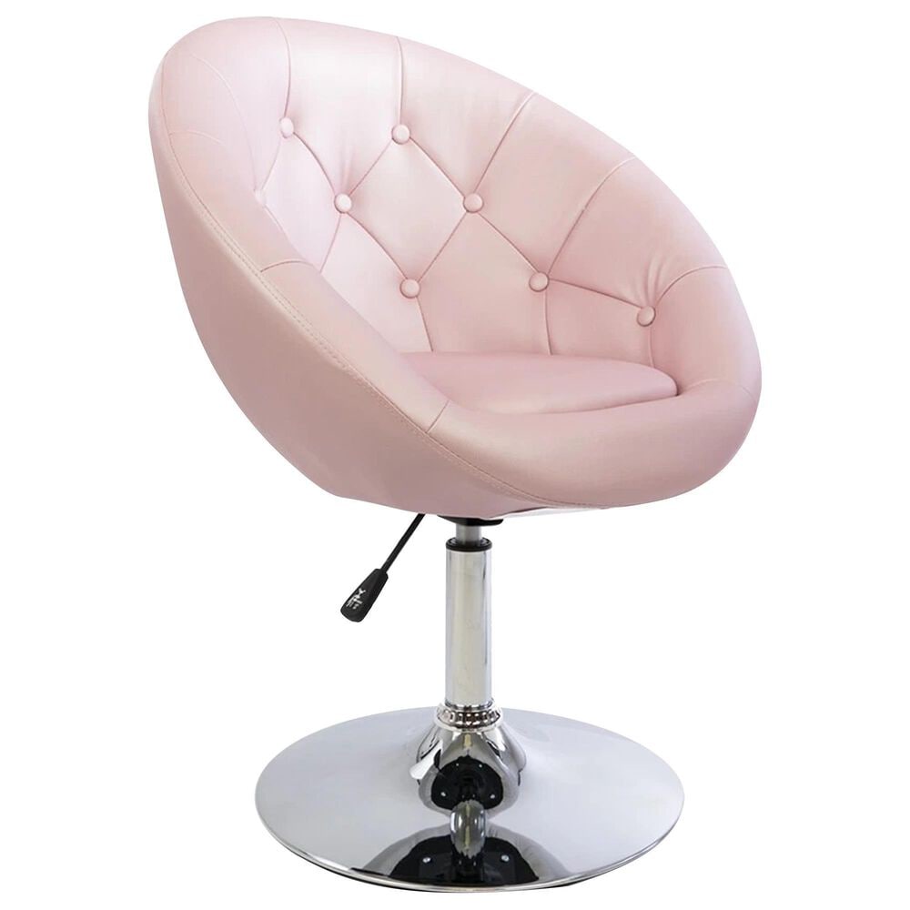 Impressions Vanity Antoinette Vanity Chair with Rose Gold Cushion in Stainless Steel, , large