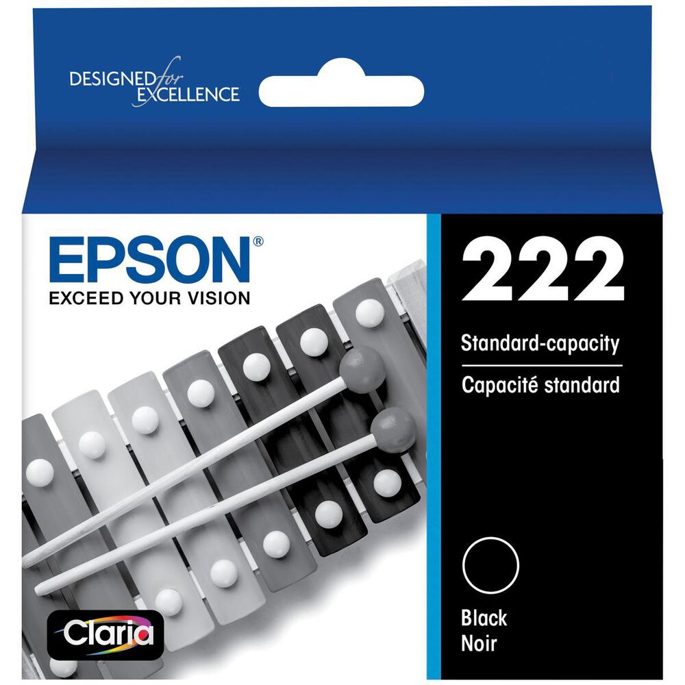 Epson T222 Black Ink Cartridge, Standard Capacity, , large