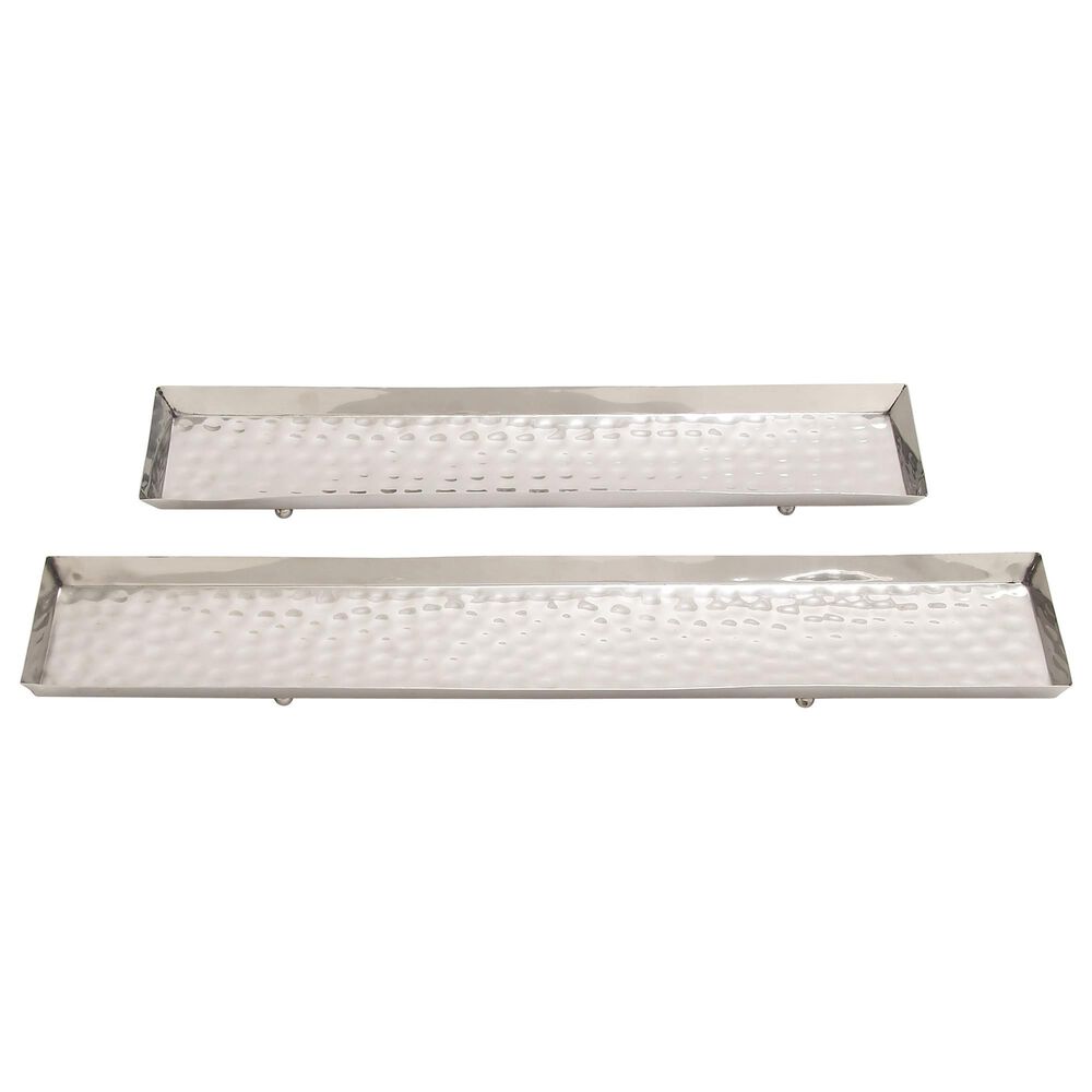 Maple and Jade Contemporary Tray in Silver (Set of 2), , large